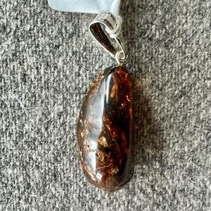 Dark Honey-colored Amber Pendant